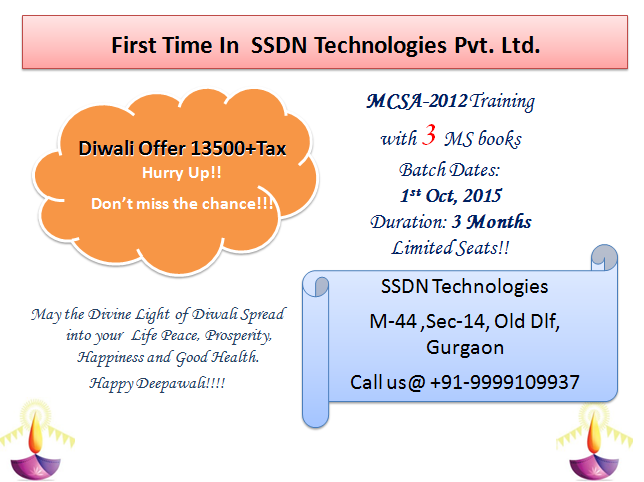 ssdntechnologie's tweet photo. #SSDNTechnologies   #IT   #Deepawali   #Blast #microsoft #MCSAn #training http://t.co/3BuEdopEJv