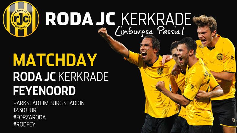RodaJCKerkrade's tweet photo. Matchday. Roda JC Kerkrade - Feyenoord. Stadion open om 10.30. Kaart [op scc/cc] te koop aan kassa 7 vanaf 10.00 uur http://t.co/SQYTY1WjlA
