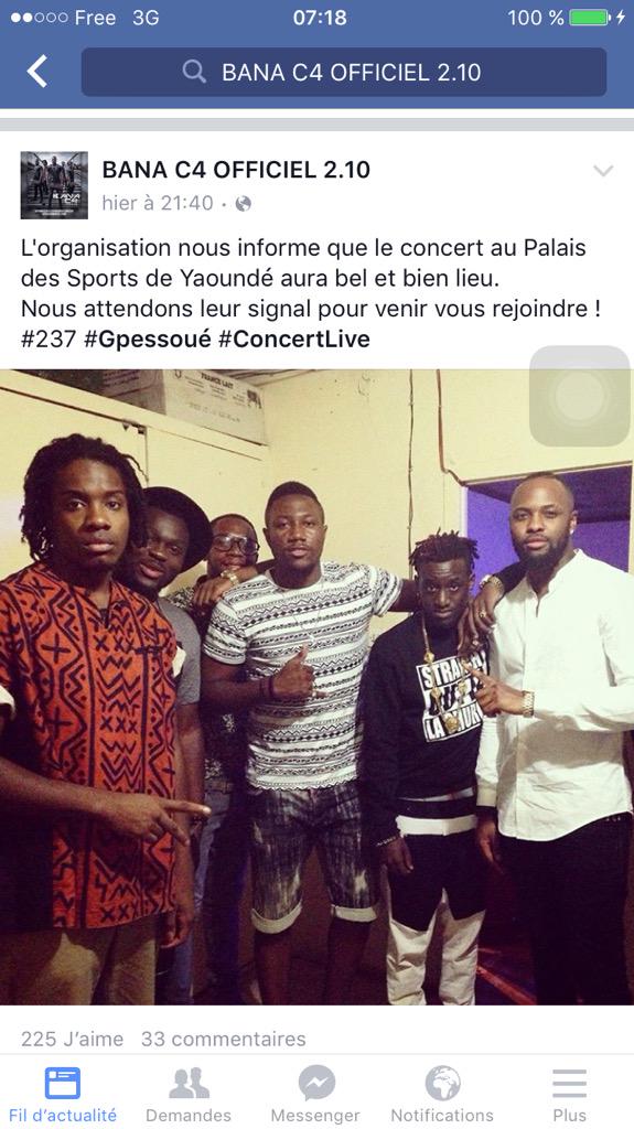 ClaudeAmbomo's tweet photo. @BanaC4 #yaounde #LaPatte #Banana #ConcertDevenuCatch #LaMagie #ConcertVirtuel #LaHonteNeTueraPoint http://t.co/J3JSIHawHx