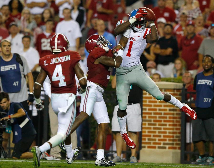 espn's tweet photo. For the 1st time in @OleMissFB history, the Rebels defeat a top-2 team.

They had been 1-35-1 vs Bama on the road. http://t.co/B4wbd2i6zi