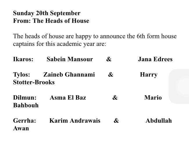 NES6thform's tweet photo. Congratulations to the VIth form house captains appointed this morning. Good luck #dilmun #gerrha #ikaros # #tylos http://t.co/MrLORM33d3