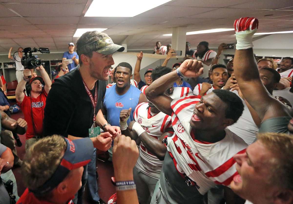 OleMissPix's tweet photo. .@ericchurch just led the team in the Hotty Toddy! HE'S A REBEL!!! @OleMissFB http://t.co/RgRABemaKZ