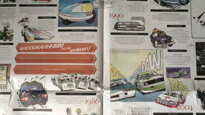 Eins der vielen Highlights der PS WELT: Comicauto-Doppelseite (Foto zeigt nur einen Ausschnitt).