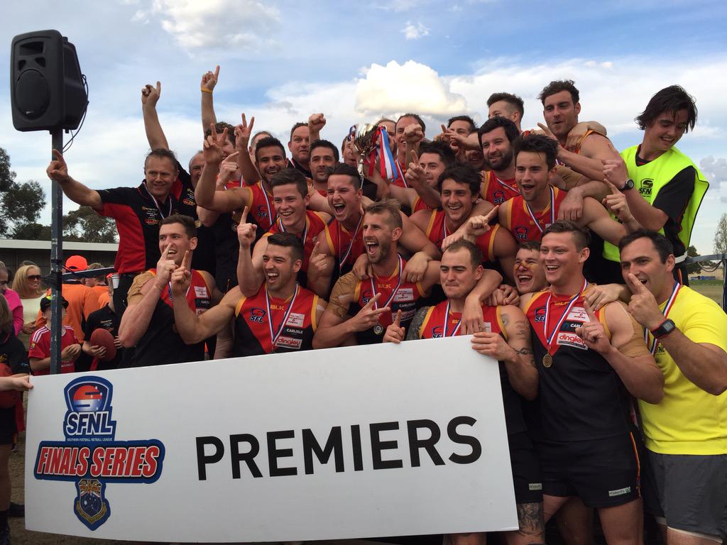 SouthernFNL's tweet photo. Congrats Dingley FNC - 2015 SFNL Div 1 Senior Premiers!

Dingley 13.7 (85) def Mordialloc 4.9 (33)

#ownthesouth http://t.co/V5xv2ZWSYr