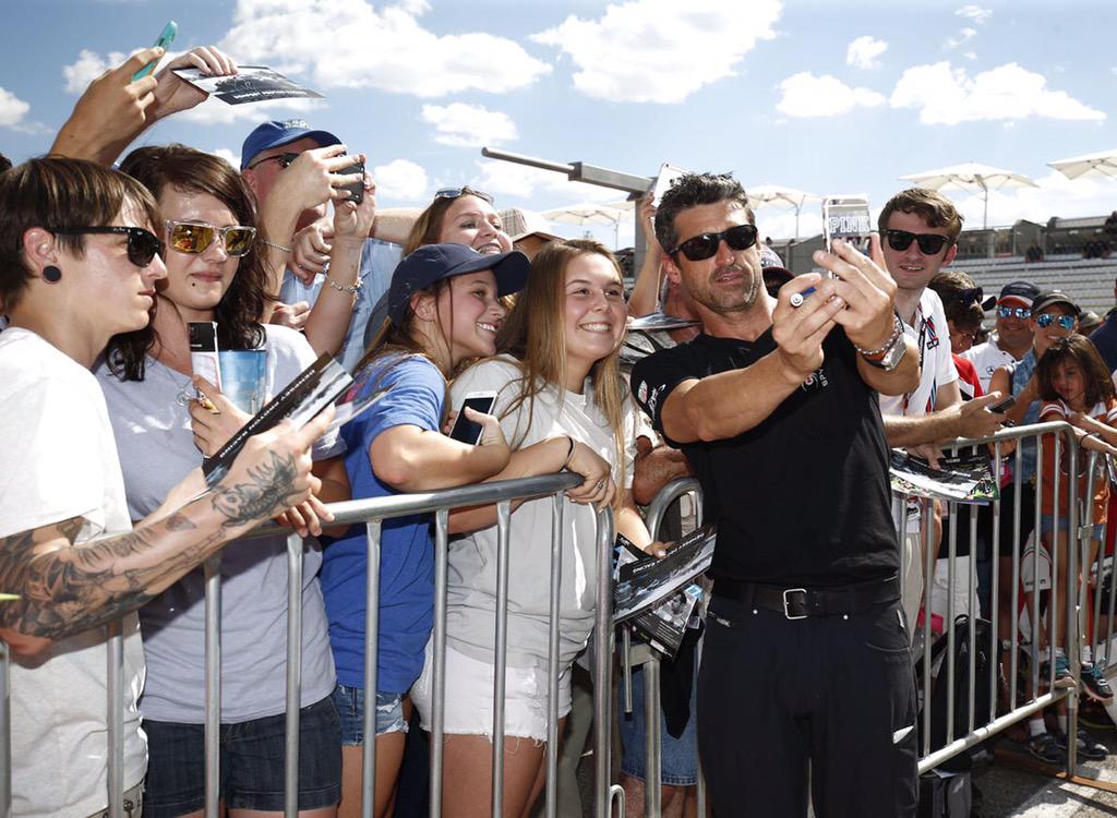 PorscheRaces's tweet photo. Even more attractive for his fans after his first @FIAWEC Pole: @PatrickDempsey #911RSR #6hCOTA @PorscheNewsroom http://t.co/fmTJELphKZ