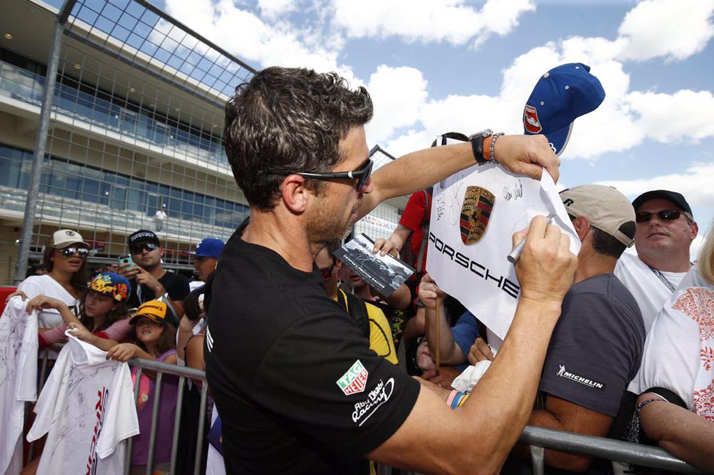 PorscheRaces's tweet photo. Even more attractive for his fans after his first @FIAWEC Pole: @PatrickDempsey #911RSR #6hCOTA @PorscheNewsroom http://t.co/fmTJELphKZ