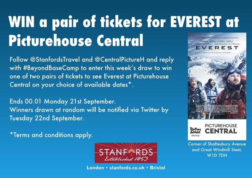 StanfordsTravel's tweet photo. #Win tickets to #EverestMovie @CentralPictureH! Follow AND reply #BeyondBaseCamp. Ends Monday. http://t.co/JtzZbpwhb9