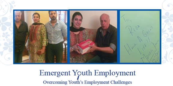 emergentyouthem's tweet photo. Reda&amp;Talha Jamil had the honor of having Lunch with Mr.MB,Ma'am Shugufta&amp;Mr.Vinay where Mr.MB gave a book to Ms.Reda http://t.co/CM9CQ8O4Td