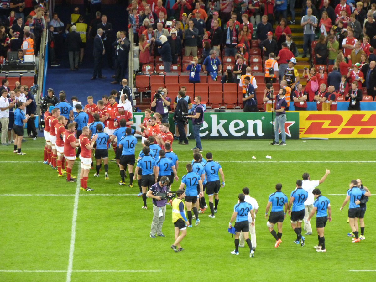 RugbyUruguay's tweet photo. Congratulations to @WelshRugbyUnion for the victory! 
Great opponents, great game. 
#VamosTeros! http://t.co/qtZ9rM9On5