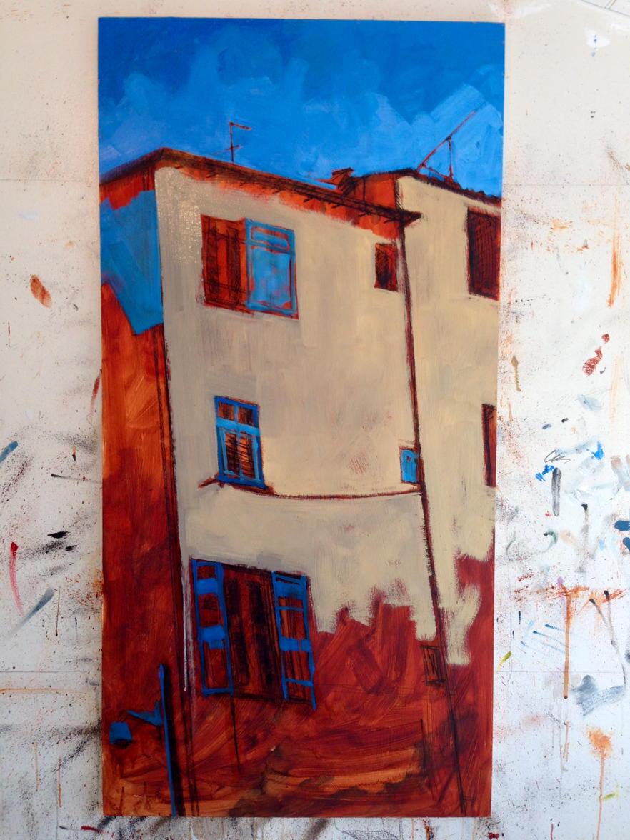 stewjones's tweet photo. ANOTHER DIJON 24"x48" oil #instudio (progression) @PECstudiotours #pecart #france @MaisonDepoivre http://t.co/auZrgoUN0J