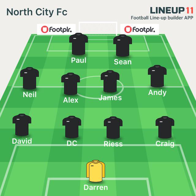 #lineup11 League Game - 5-2 V Dumbreck
Subs: Keiran, Jay, Ryan, Stu, Joe.
Goals: DC, David, James, Sean &amp; Paul