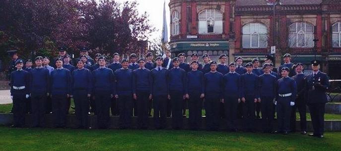 218Sqn's tweet photo. Remembering the few who gave their everything for our peace and freedom. Battle of Britain parade in Rotherham http://t.co/4VGTG9rARG