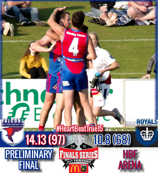 WestPerthFC's tweet photo. What a preliminary final win! Now the Falcons focus on #WAFL grand final against @subiacolions #HeartBeatTrue15 http://t.co/2JpnzHenET