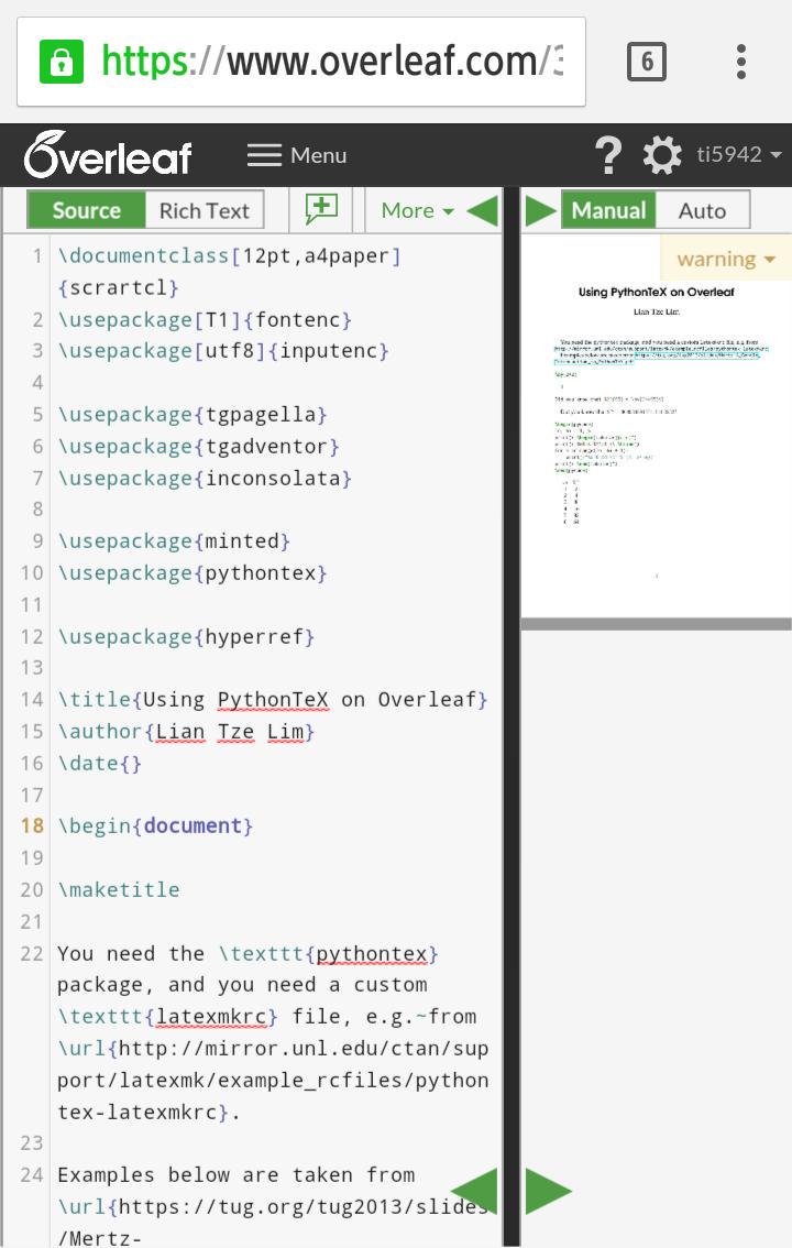 ti5942's tweet image. OverleafでもPythonTeX
テンプレートがありますね(^_^ゞ
#Overleaf #PythonTeX
