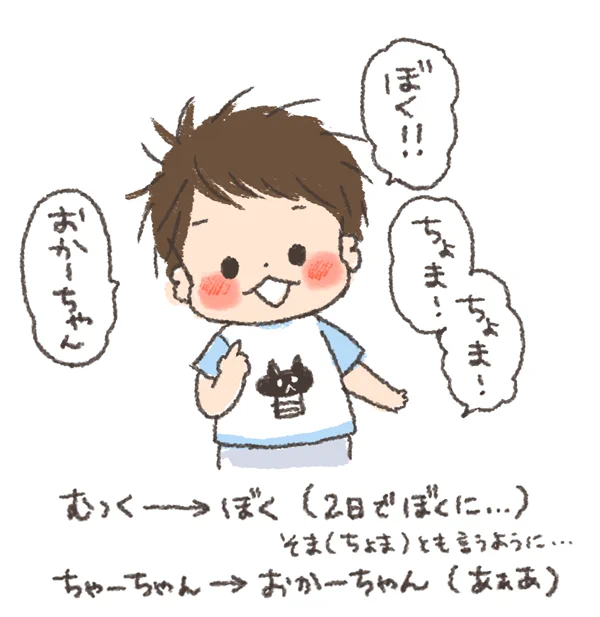かわいいかわいい幼児語がどんどん終わっていきますよおおおおお(ノД`)・゜・。【2歳5ヶ月】
ちゃーちゃんは地味にショック…!w これも成長だね…。 