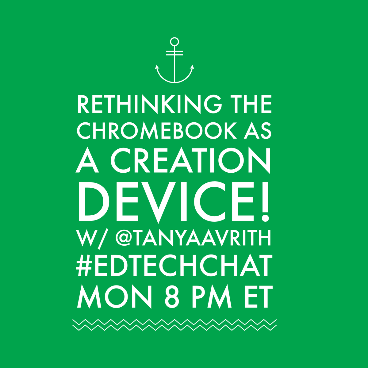 #edtechchat starts in 3..2..1...come talk Chromebooks w/ <a href="/TanyaAvrith/">Tanya Avrith ❤️ 💜 #AdobeEduCreative</a>! #GoogleEDU #GAFE #edtech #mlearning