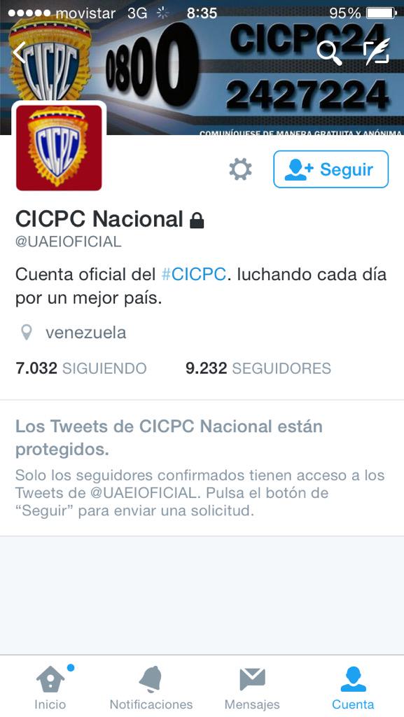 DouglasRicoVzla's tweet photo. IMPORTANTE: Estas cuentas son falsas.. @cicpcgob @uaeioficial y en Facebook C.I.C.P.C "No pertenecen al #CICPC" http://t.co/m0XEALq3nL