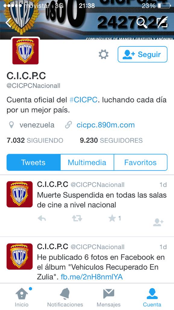 DouglasRicoVzla's tweet photo. IMPORTANTE: Estas cuentas son falsas.. @cicpcgob @uaeioficial y en Facebook C.I.C.P.C "No pertenecen al #CICPC" http://t.co/m0XEALq3nL