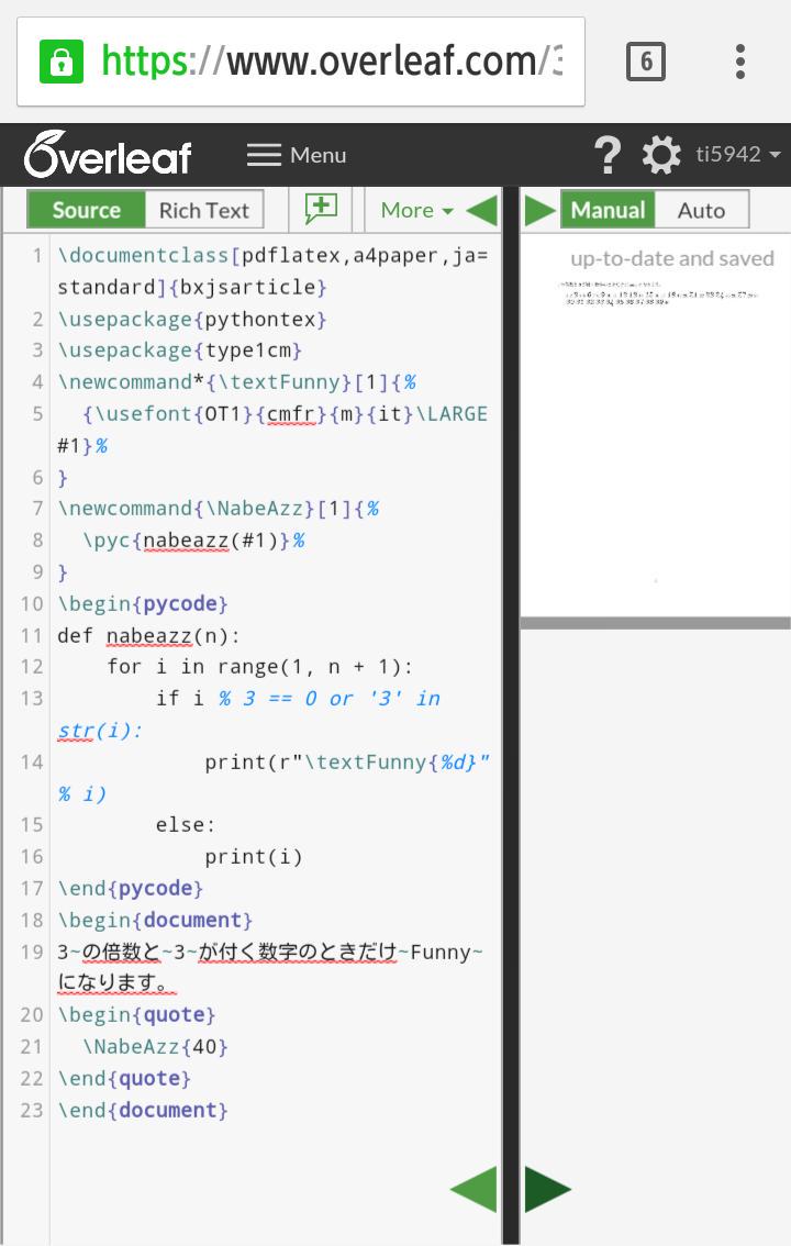 ti5942's tweet image. @ti5942 ということで、
gist.github.com/zr-tex8r/72540…
日本語は、bxjsarticleです。
#overleaf #PythonTeX #BXjscls #アンドロイドスマホ