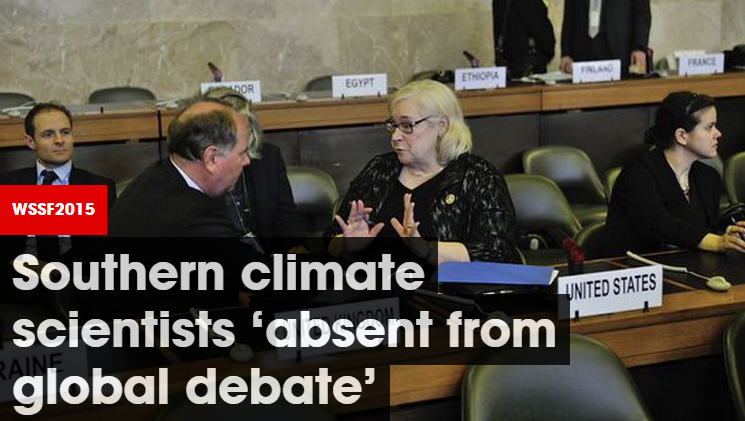 SciDevNet's tweet photo. Southern climate scientists ‘absent from global debate’ http://t.co/nHZVgLmgqZ #WSSF2015 http://t.co/Lnullhx15Z