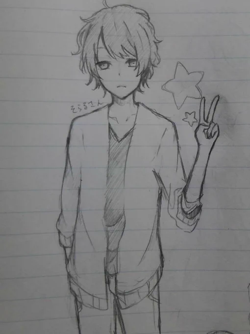 結構前に描いたそらるさんとそらまふ。この間の温泉のツイート好きですww #そらまふ #そらる 