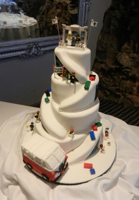 Icedmagiccakes's tweet photo. Lego Wedding Cake @CadburyHouse #lego #legogeak #weddingcake #quirkywedding #funkycake http://t.co/MlGYYlUS4f