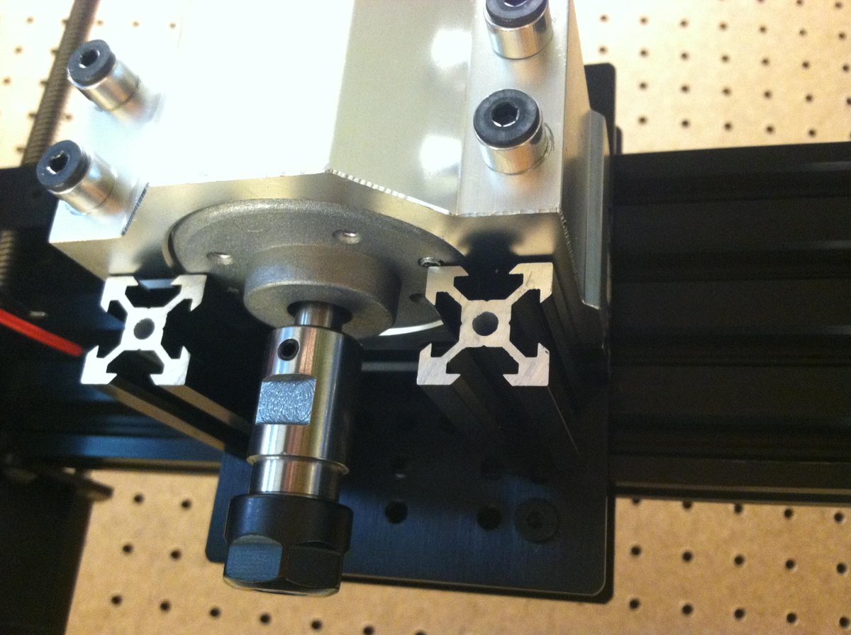 protobuilds's tweet image. It prints, it mills!
CNC Spindle on the Voxel OX like it was meant to be.