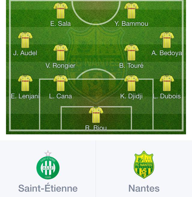 Le_SportingClub's tweet photo. LSC // LIGUE 1
ASSE vs FC NANTES: Coup d'envoi dans 15mn. Allez les canaris🐤! En direct au club. La compo des jaunes: http://t.co/fZDUAtcyqM