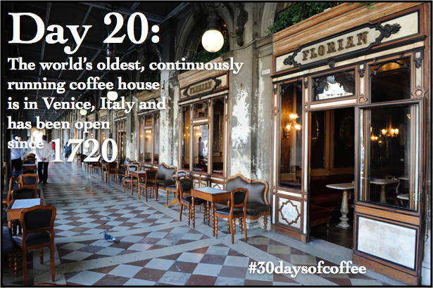 RoyalCup's tweet photo. #30daysofcoffee Day 20: It is called the Cafe Florian and she is approaching her 300th anniversary! http://t.co/d3f56kpa7l