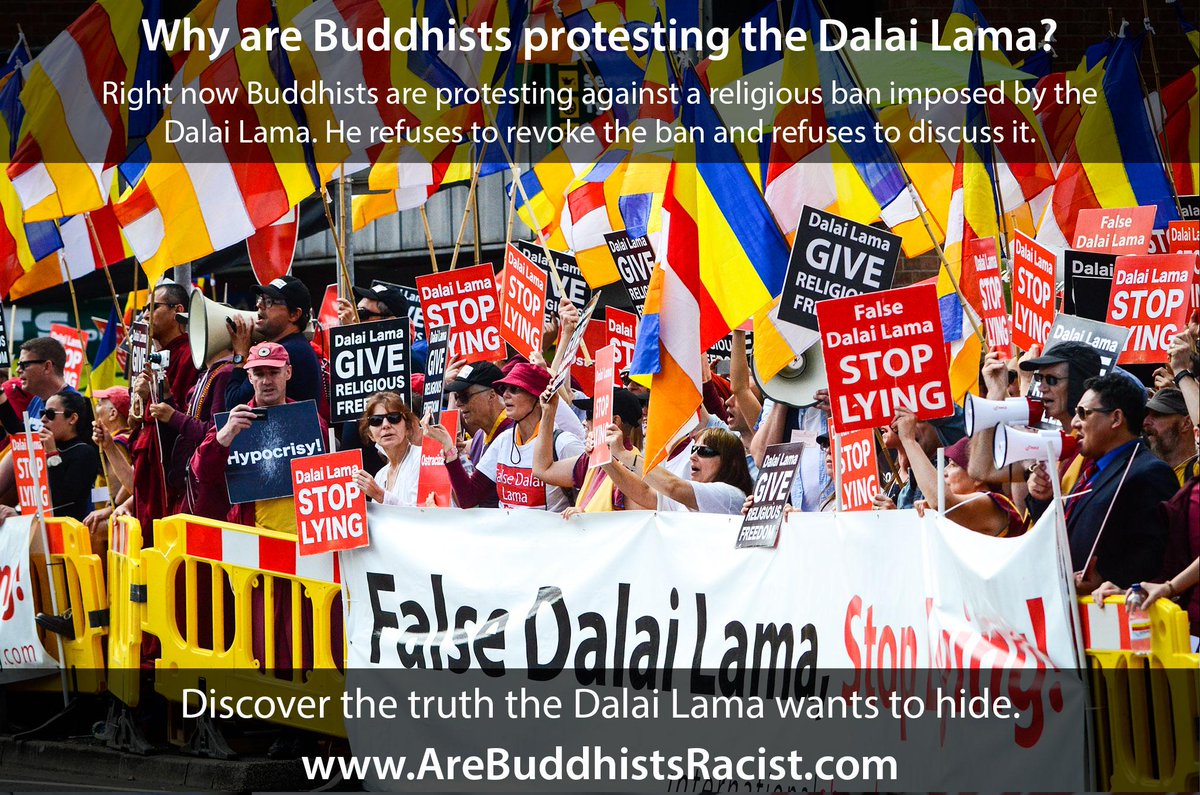 Buddhists protest the Dalai Lama in UK b/c he promotes religious discrimination in Tibetan exile community
#DalaiLama