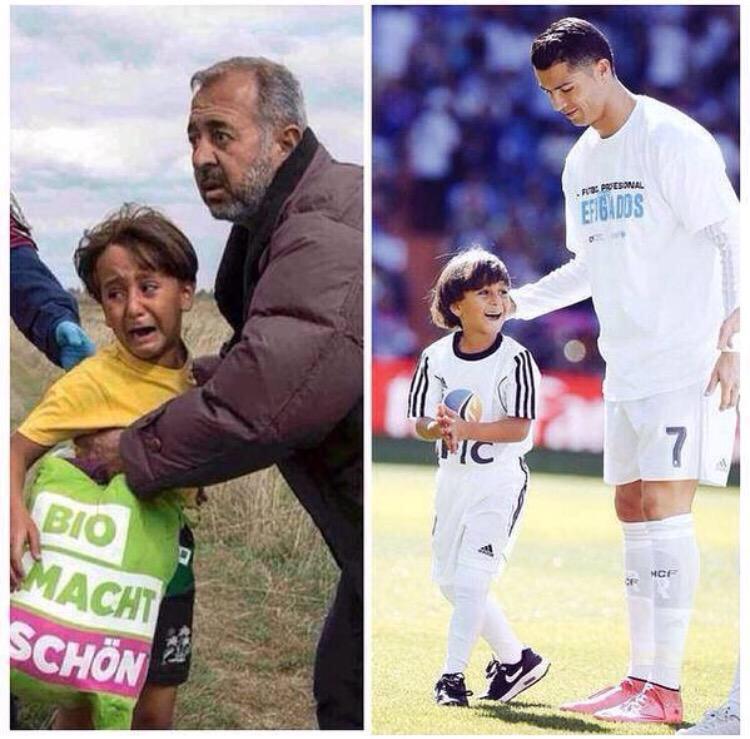 It's just beautiful to see how the life of this Syrian kid changed overnight. <a href="/akhbar/">Khairul Akhbar</a> #refugeecrisis