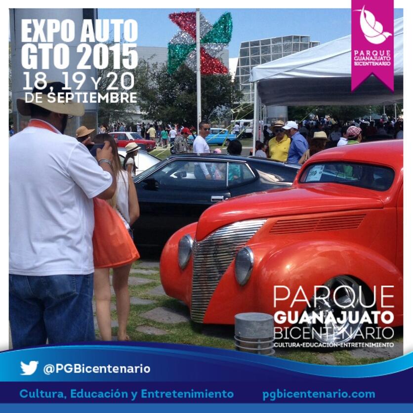 PGBicentenario's tweet photo. #EXPOAUTOGTO sigue recibiendo a los amantes de los #vehículos en @PGBicentenario.Finalizamos actividades a las 8:00pm http://t.co/uPEqaU06Wq