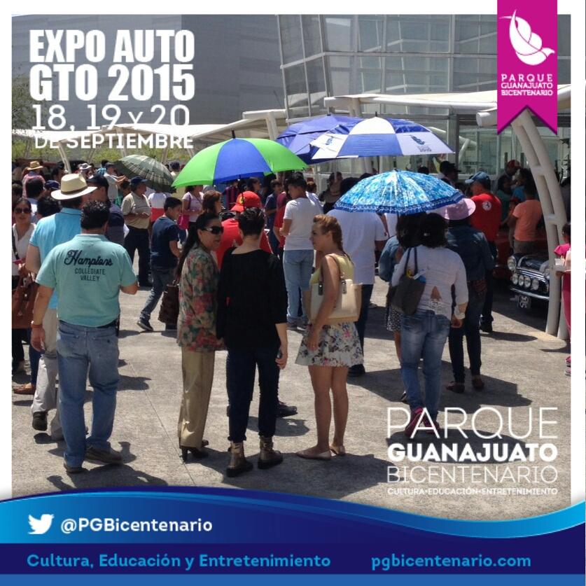 PGBicentenario's tweet photo. #EXPOAUTOGTO sigue recibiendo a los amantes de los #vehículos en @PGBicentenario.Finalizamos actividades a las 8:00pm http://t.co/uPEqaU06Wq