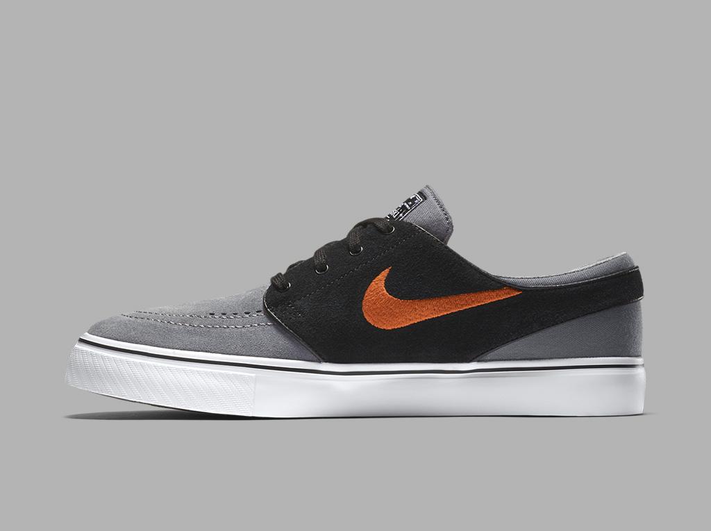 Low-profile style &amp; boardfeel. Zoom Stefan. Cool Grey, Black &amp; University Orange. Details: gonike.me/slj-fa15