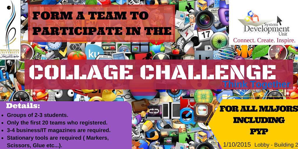 SDU_PSU's tweet photo. It's still not to late to register for the collage challenge!
https://t.co/r8OmIcgaE6 http://t.co/heBwolkOuA