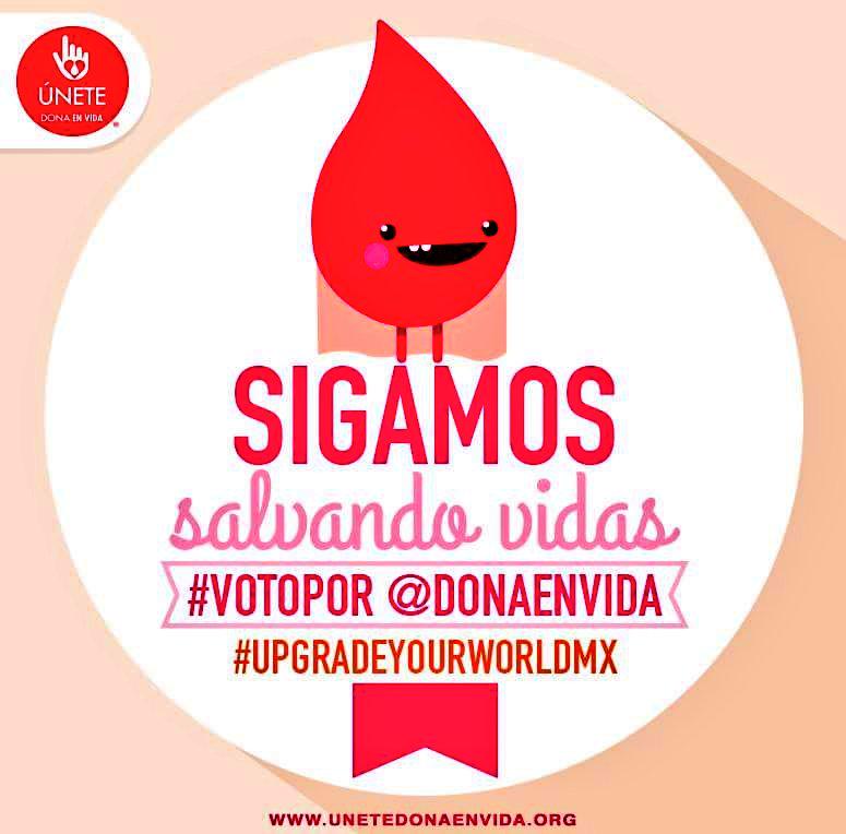 donaenvida's tweet image. Si cada follower nos regala un #Votopor @donaenvida #UpgradeYourWorldMX, podremos ganar y salvar más vidas. Vota o RT