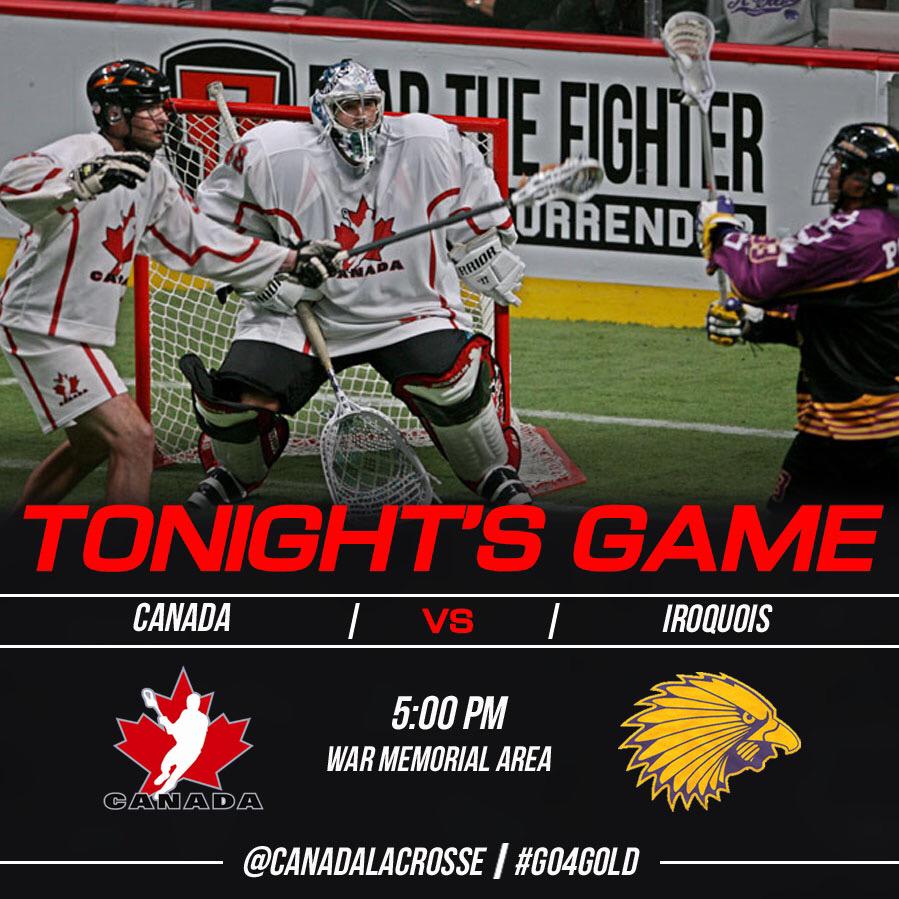 CanadaLacrosse's tweet photo. Opening game is almost here! #WILC2015 http://t.co/8kaWwH6Pdf