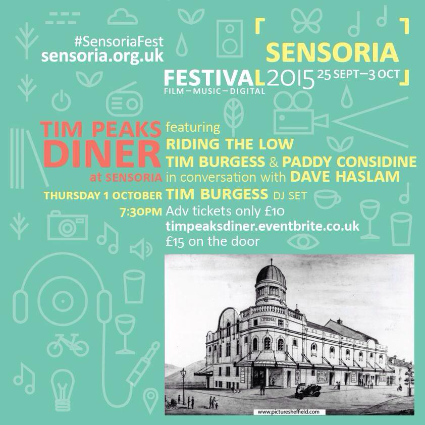 Tim_Burgess's tweet photo. Retweet to win! 2 tickets. Oct 1st, Sheffield in a 1920s cinema with me, Paddy, Dave &amp; Riding The Low (winner 11pm) http://t.co/DUSkCHxcRu