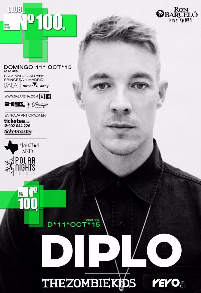 BlerdHipHop's tweet photo. Diplo en Madrid. Bombazo de Club N°100. #Diplo100

http://t.co/DtXpF0F8q1 http://t.co/wSec7WehlA