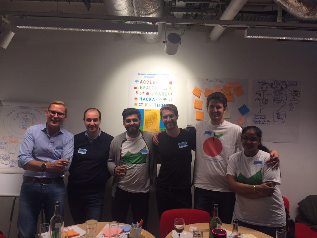 Matteo_Aliberti's tweet photo. The winning team #accesshealthcare hackathon @AccentureDigiUK @BarclaysUK @BarclaysAccess http://t.co/NzEYislwQh