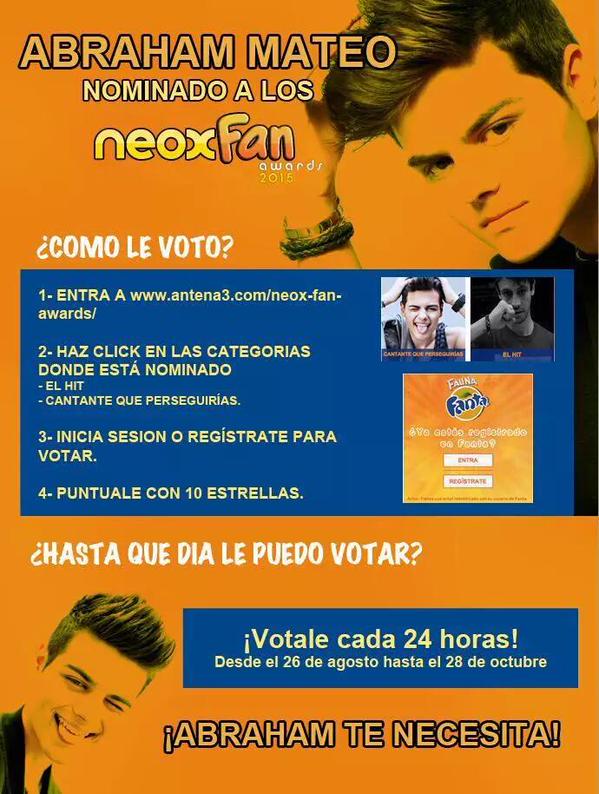 AbrahamMateoVzl's tweet photo. ENTRA AHORA en 👉 http://t.co/QSxF2Pmh4p y vota por @AbrahamMateoMus como "Cantante que perseguirías" y "El Hit" 💪😉 http://t.co/Cy5DvYHTDz