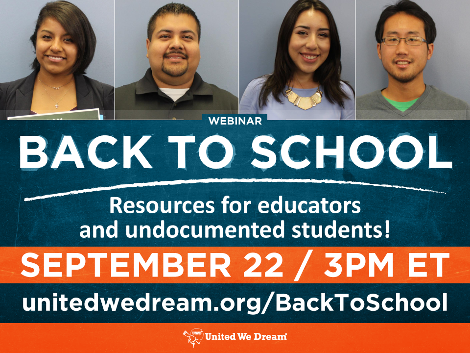 CollectiveDC's tweet photo. Join @UNITEDWEDREAM Webinar on Resources for Undocumented Ss &amp; Educators on Sept 22nd: http://t.co/LdrPEuYx8X #DACA http://t.co/bldfzL0Bj9