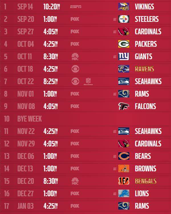 562_Shorty's tweet photo. My 49ers schedule for this season 2015!! http://t.co/UdKoMt736d