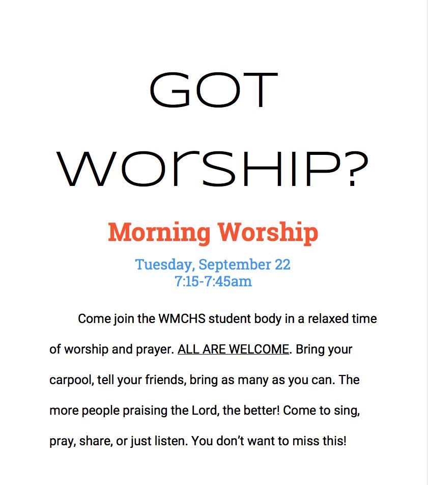 nato_potato7's tweet photo. @WMCHS starts Spiritual Emphasis week on Tuesday. This is a great way to get your heart prepared. #spiritualemphasis http://t.co/fWNIF9Ecb3