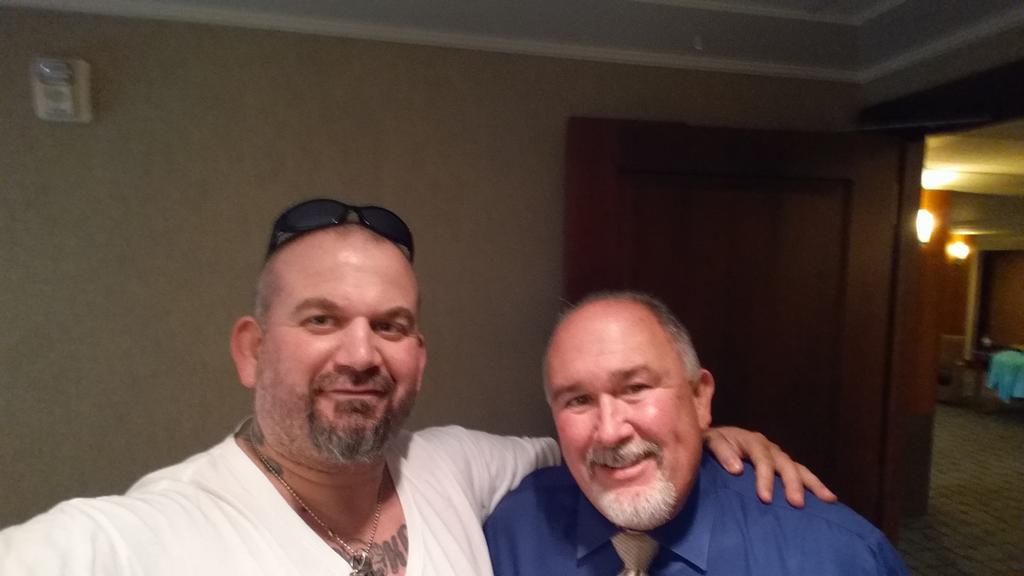 BikerJoe1322's tweet photo. Denny and I are about to rock some interrogations! #pilotfilming http://t.co/cSbwwqvfOg