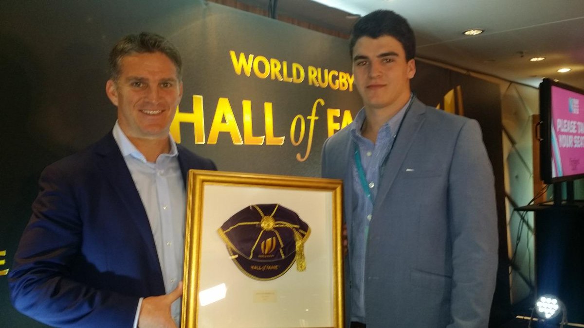 TimHoran12's tweet photo. Honoured to be inducted into the #worldrugby Hall of Fame Today. Danie Gerber, Joost van Der Westhuizen @NaasBotha10 http://t.co/BucF85mOGT