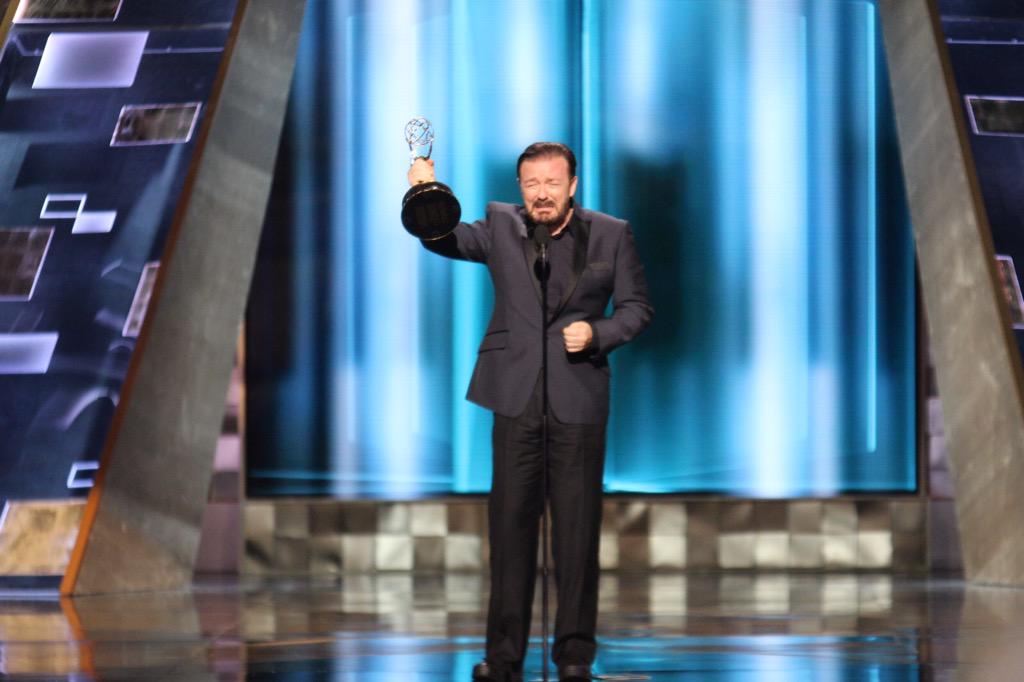 TelevisionAcad's tweet image. Presenter: @rickygervais “Take a picture, everyone; tweet this” you kind of have to. #Emmys