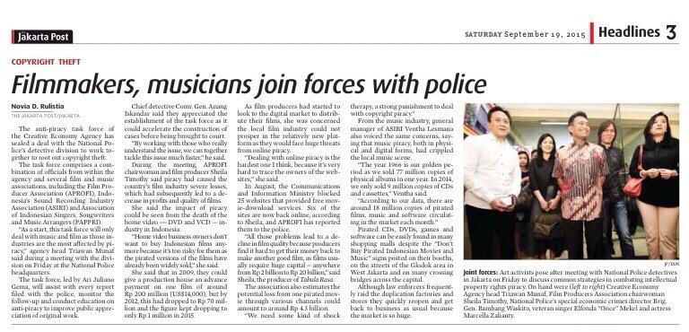 Filmmakers, musicians join forces with police
m.thejakartapost.com/news/2015/09/1…