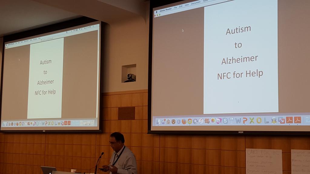 eFuturist's tweet photo. @CareInnovations Hackfest 2015 #cihf15 Team 2 applies NFC to Autism & more @dchou1107 @TomMorrowMD @SusanCHull http://t.co/YCEewQw337