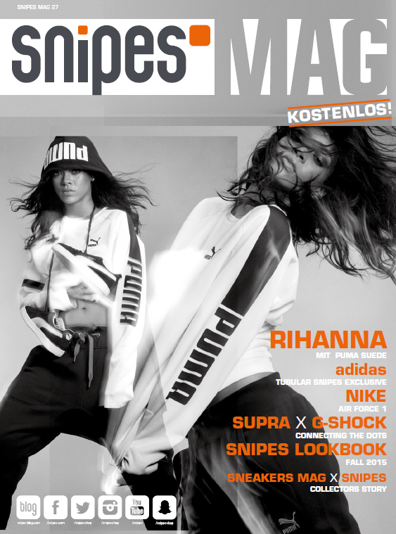 Burak on X: "Rihanna covers "Snipes Magazine" in Germany including her cover  story about her re-colored Puma Suede Colorways. http://t.co/8zB3JM3H7O" / X